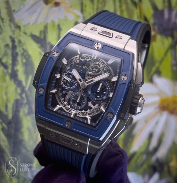 Hublot Spirit of Big Bang Titanium Blue Ceramic 42 Skeleton 642.NL.7170.RX Watch - Image 5