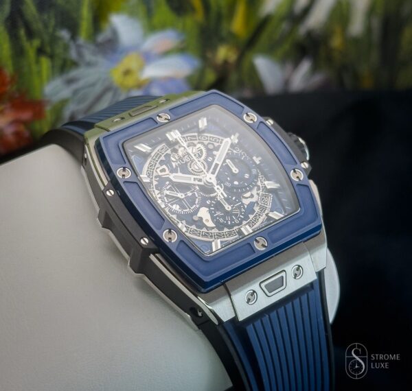 Hublot Spirit of Big Bang Titanium Blue Ceramic 42 Skeleton 642.NL.7170.RX Watch - Image 7