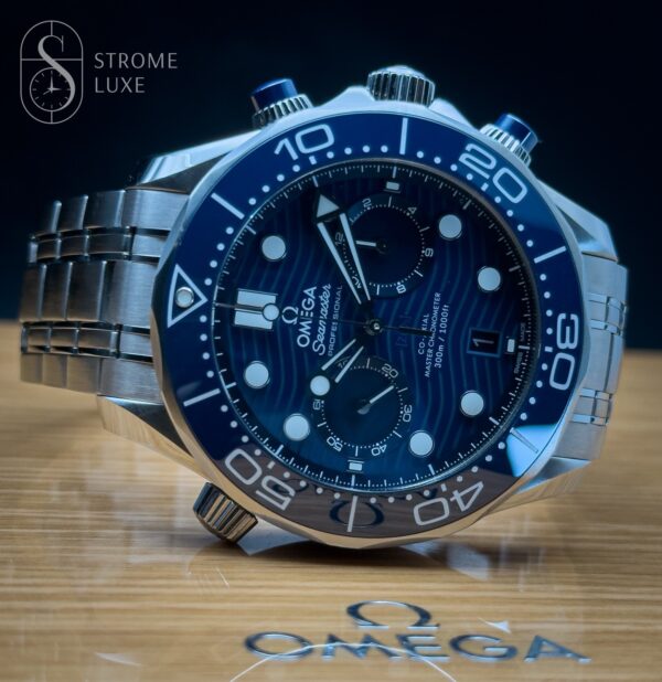 Omega Seamaster Diver 300m Chronograph 44 Complete Set 210.30.44.51.03.001 Blue - Image 3