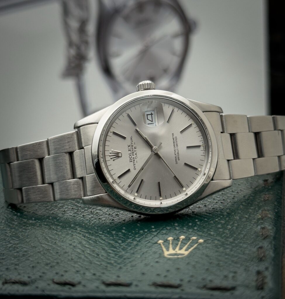 Rolex Oyster Perpetual Date 34mm Ref. 15000 Stainless Vintage With Original Box